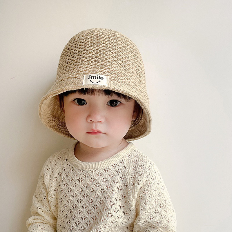 พร้อมส่ง-หมวกเด็ก-หมวกบักเก็ตถัก-ทรงโดม-ระบายอากาศได้ดี-สไตล์เด็กเกาหลี-น่ารักมากๆ