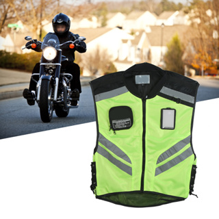 ARIONZA เสื้อกั๊กสะท้อนแสงสำหรับขี่รถจักรยานยนต์ Night Safety Security Waistcoat Warning Jacket 2XL