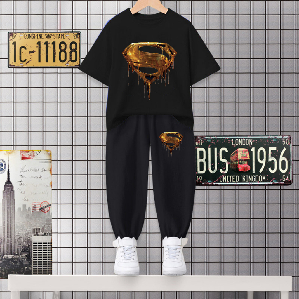 h423-k423b-ชุดเซ็ทเด็กเสื้อแจ็คเก็ตแขนสั้น-กางเกงขายาว-ผ้านุ่มใส่สบายฯออกกำลังกาย-ใส่เที่ยวได้สวย-ใส่ได้ทั้งชายและหญิง