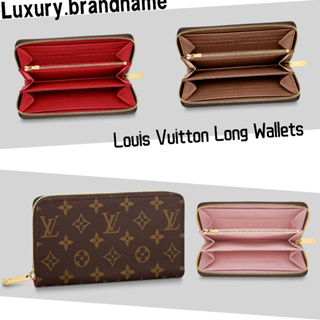 หลุยส์วิตตอง Louis Vuitton/กระเป๋าซิป Zippy/ กระเป๋าใส่เหรียญ/กระเป๋าสตางค์คลิปยาว/