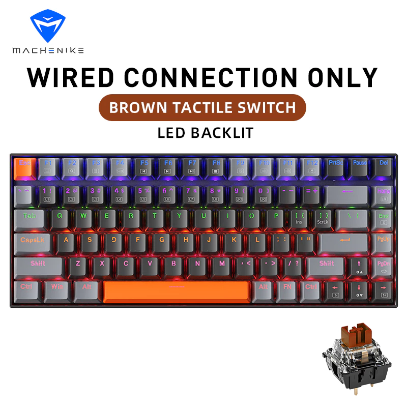 คีย์บอร์ดแมคคานิค Machenike K500 B84 แบบ Hot-Swappable ขนาด 84 ปุ่ม ไฟ LED Backlit