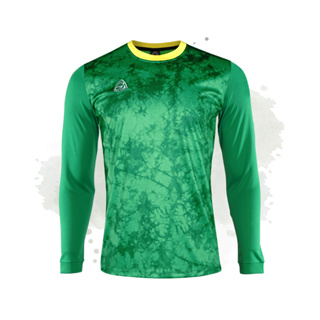 EGO SPORT  เสื้อฟุตบอลแขนยาว สีเขียวไมโล คอกลม EG5143 ลายมัดย้อม