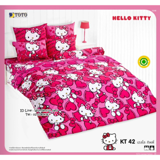 TOTO 🌐KT42🌐 ลายคิตตี้ Hello Kitty ชุดผ้าปูที่นอน ชุดเครื่องนอน ผ้าห่มนวม  ยี่ห้อโตโตแท้100%