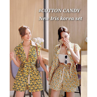 #COTTON CANDY 🍭เซตแขนกุดขาสั้นลายดอกใหม่ New Iris korea set