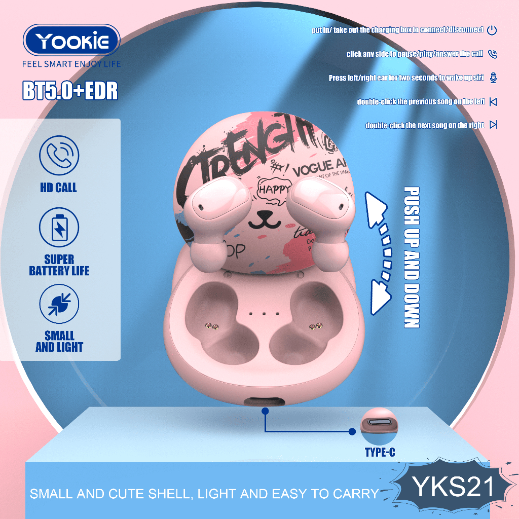 yookie-yks21-หูฟังไร้สาย-หูฟังบลูทูธ-tws-5-0-true-wireless-stereo-headphones-earphone-earbuds-with-charging-case