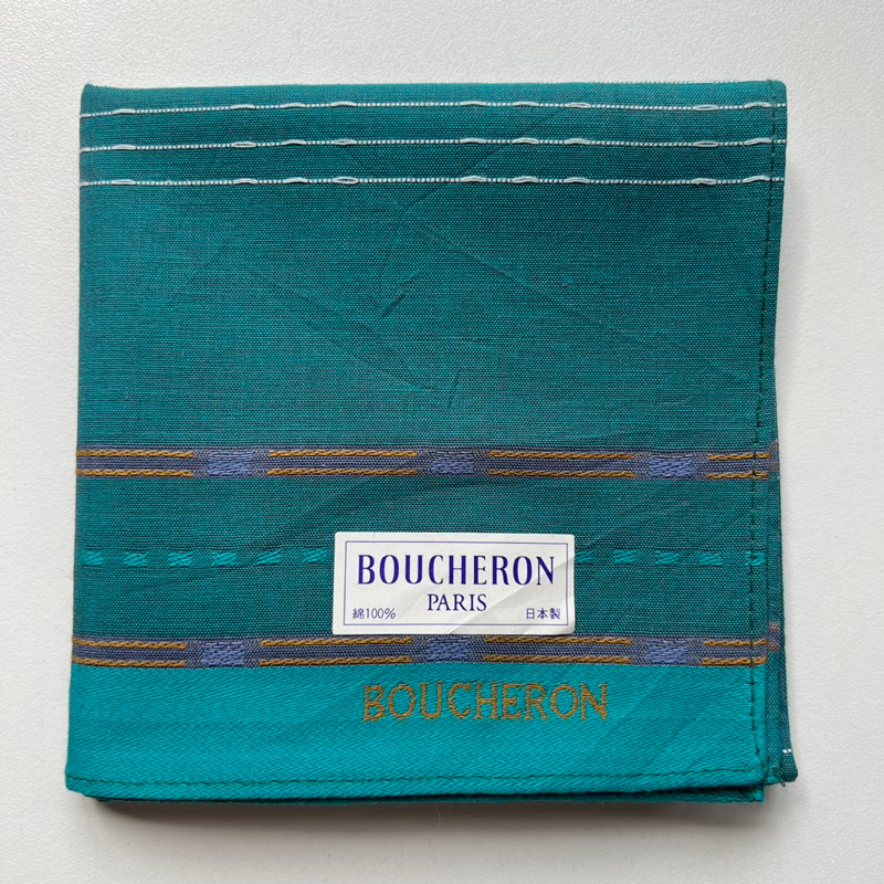 ผ้าเช็ดหน้าวินเทจผู้ชาย-boucheron-แบรนด์เนมแท้