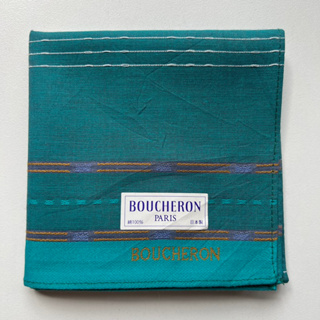 ผ้าเช็ดหน้าวินเทจผู้ชาย BOUCHERON แบรนด์เนมแท้ 💯%