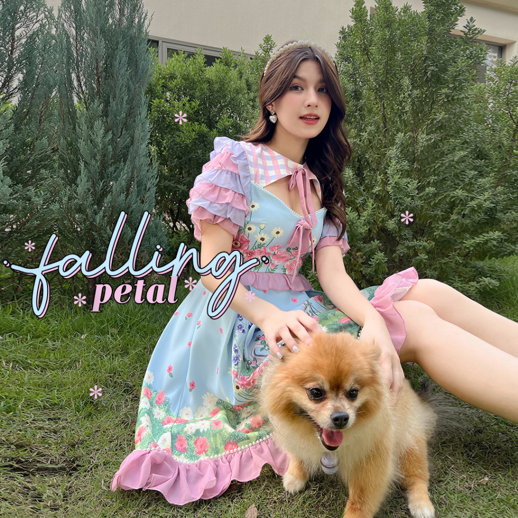 r109-falling-petal-dress-มินิเดรสสีฟ้าฟรุ้งฟริ้ง