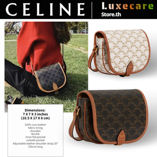 1 เซลีน👜Celine FOLCO Celine Bag Women/Shoulder Bag  / กระเป๋าคลัทช์/191502BZJ.01BC