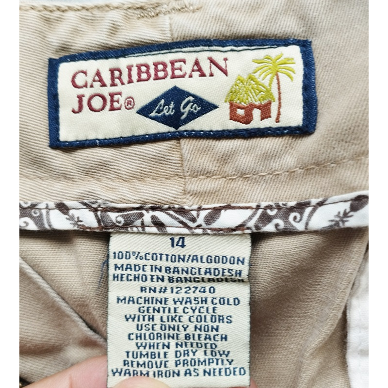 caribbean-joe-cargo-pants-กางเกงคาร์โก้-5-ส่วน-คาร์โก้-8-กระเป๋า-สีเบจ-ไซส์-34-สภาพเหมือนใหม่-unisex