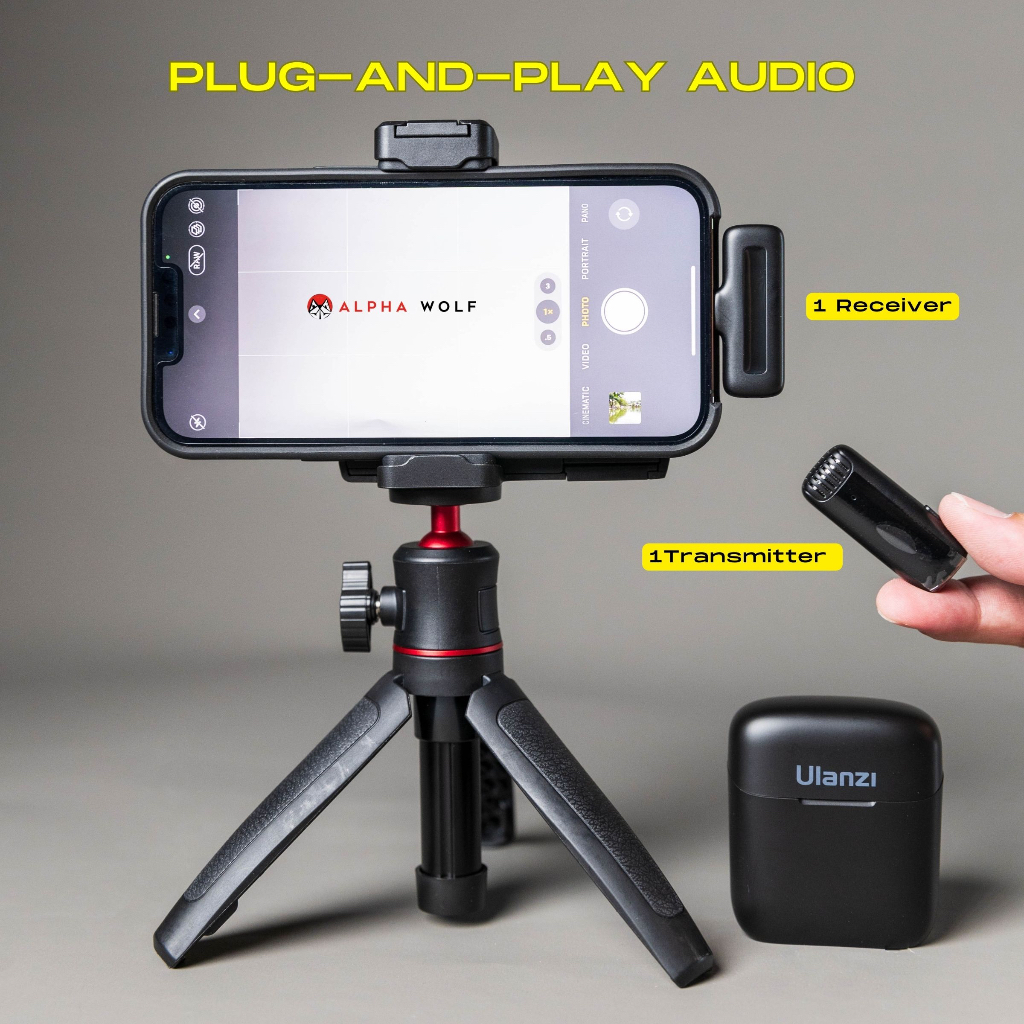 ulanzi-mini-creator-smartphone-vlog-set-เซ็ตถ่ายรูป-ถ่ายวีดีโอด้วยมือถือ-พร้อมไมค์ไวเลส-และปุ่มกดชัตเตอร์-รับประกัน-1-ปี
