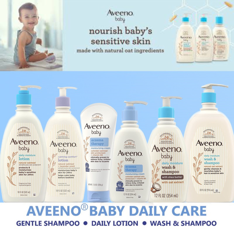 ของแท้-aveeno-baby-daily-moisture-lavender-eczema-bath-wash-amp-shampoo-ครีมทาผิวเด็ก-โลชั่นทาผิวเด็กแพ้ง่าย-สบู่