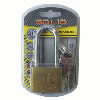 Solid Padlock Security ขนาด 40mm 50mm ระบบลูกปืน กันน้ำ ไส้ในไม่เป็นสนิม