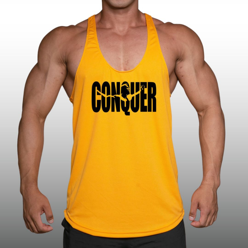 CONQUER เสื้อกล้ามเพาะกายทรงคลาสสิค Bodybuilding Dry Fit Gym Tank Top ...