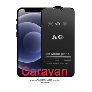 Caravan Crew ฟิล์มกระจกนิรภัย แบบด้าน เต็มจอ for ไอโฟน 14 13 7 8 Plus X XS MAX XR 11 PRO SE 2020 12 mini MATTE film