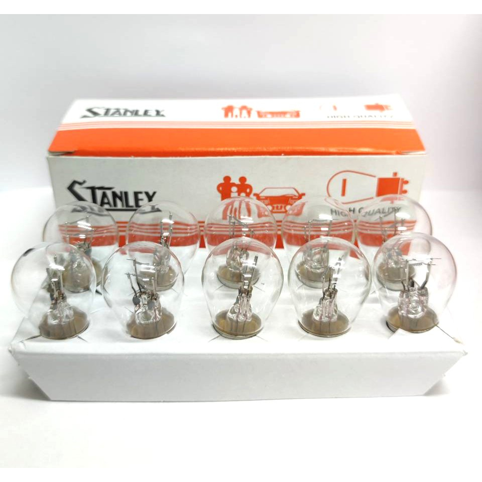 หลอดไฟท้าย-2จุด-24v-p25-10w-stanley-a4887-หลอด308-made-in-japan-หลอดไฟสัญญาณ-สแตนเลย์-made-in-japan