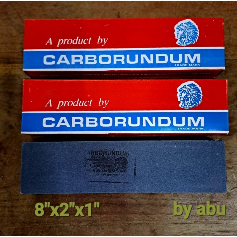 หินลับมีด-หินตราคนป่า-carborundum-ขนาด-8-x-2-x-1-ของแท้-ของดี