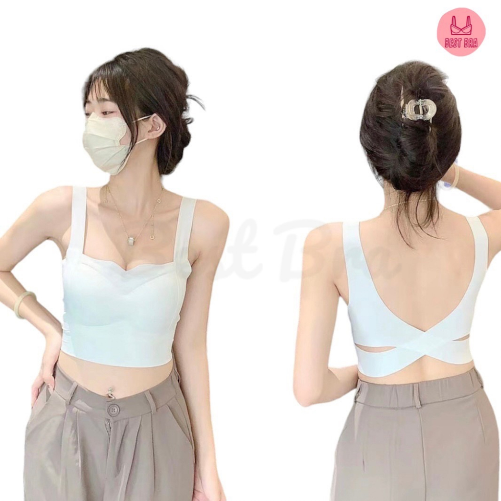 เสื้อกล้ามครอป-สปอร์ตบราไร้โครง-ผ้านิ่ม-มีฟองน้ำในตัว-รุ่นl1087