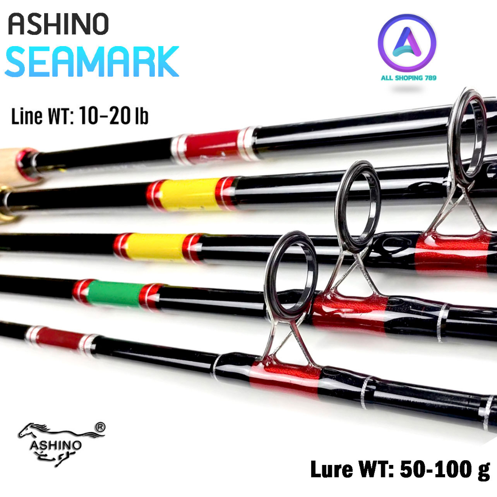 คันเบ็ด-ashino-seamark-line-wt-10-20lb-ขนาด-6-10ฟุต-2ท่อน-คันไฟเบอร์-คันสปินนิ่ง-คันสปิ๋ว-คันหน้าดิน