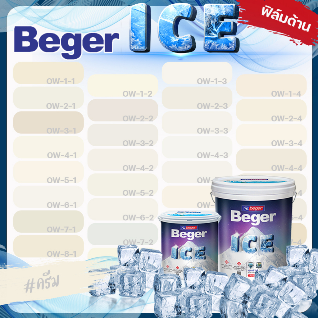 beger-สีครีม-สีทาภายใน-ด้าน-ขนาด-3-ลิตร-beger-ice-กันร้อนเยี่ยม-เบเยอร์-ไอซ์-สีบ้านเย็น