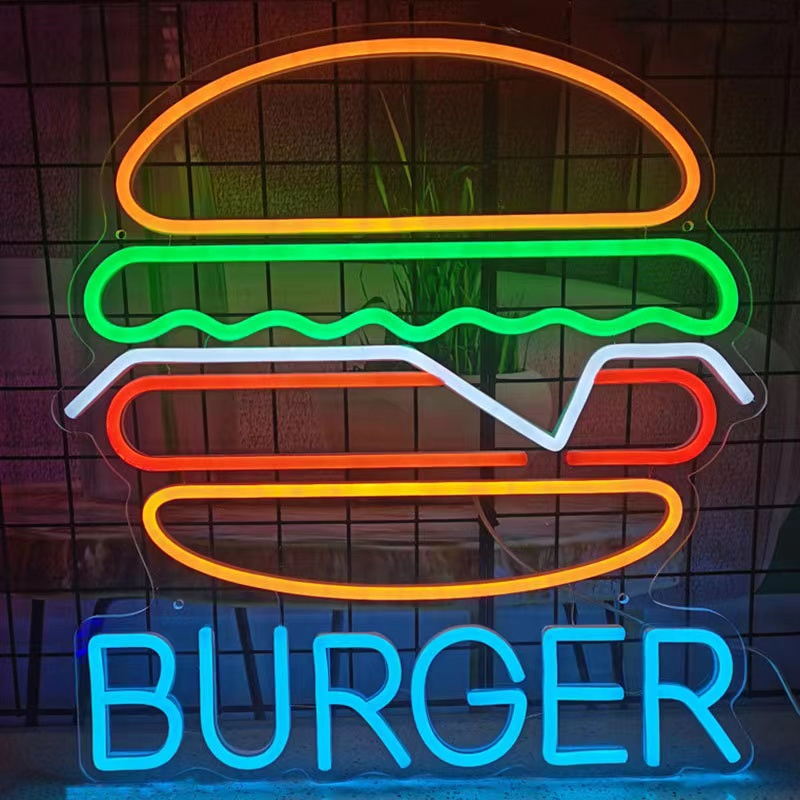 ป้ายไฟ-led-ป้ายไฟ-รูปแฮมเบอร์เกอร์-burger-ป้ายไฟร้าน-ขนาด-37-x-32-cm