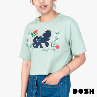 DOSH WOMENS CROPPED TOPS MY LITTLE PONY เสื้อยืดทรงครอปสั้น ผู้หญิง DPWT1013-GR