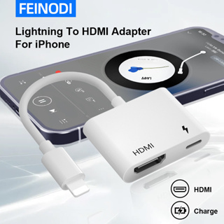 FEINODI Light to HDMI สายแปลง สามารถเชื่อมต่อกับสายเคเบิลเครือข่าย ไปแสดงผลที่หน้าจอ คอมพิวเตอร์ TV และ โปรเจคเตอร์