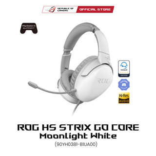 ASUS ROG Strix Go Core Moonlight White (90YH0381-B1UA00), gaming headset delivers immersive gaming audio and incredible comfort, and supports PC, Mac, mobile phones, PlayStation 5, Xbox Series X and S, and Nintendo Switch