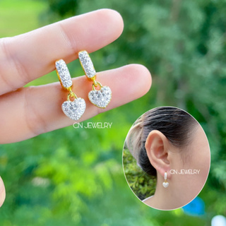 ต่างหูห่วงเพชร 👑ต่างหูห่วงห้อย รุ่นขายดี 1คู่  CN Jewelry ตุ้มหู ต่างหูห่วงทอง ต่างหูแฟชั่น ต่างหูผู้หญิง