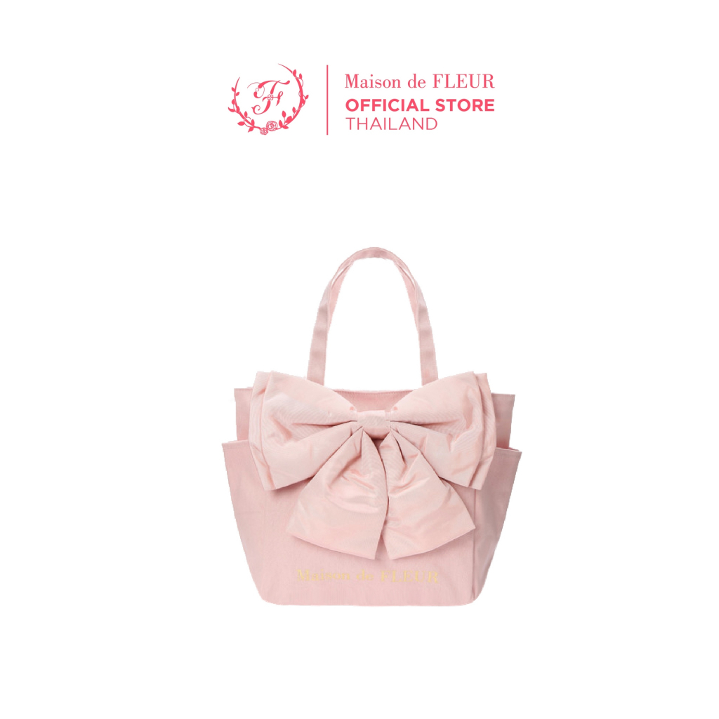 maison-de-fleur-big-ribbon-s-tote-bag-ss19-กระเป๋าถือ-ทรงสวย-แต่งโบว์ไซส์ใหญ่-ไซส์-s
