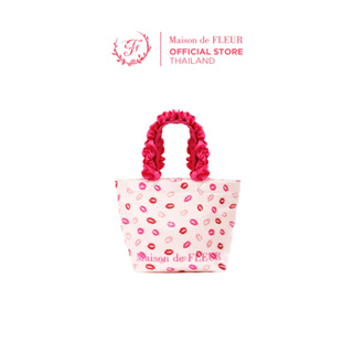 Maison De FLEUR - XOXO Collection Frill Handle Tote Bag [Limited Edition] กระเป๋าถือพิมพ์ลายจุ๊บสุดน่ารัก