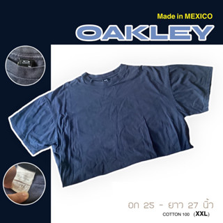 เสื้อยืดOAKLEY แท้ ป้ายงานเก่า MEXICO / สีพื้น สีกรม : XXL (มือสอง)