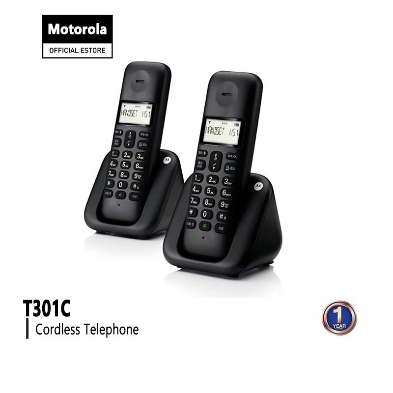 (เครื่องแม่และลูก)Motorola Cordless Phone T301C โทรศัพท์ไร้สาย โทรศัพท์