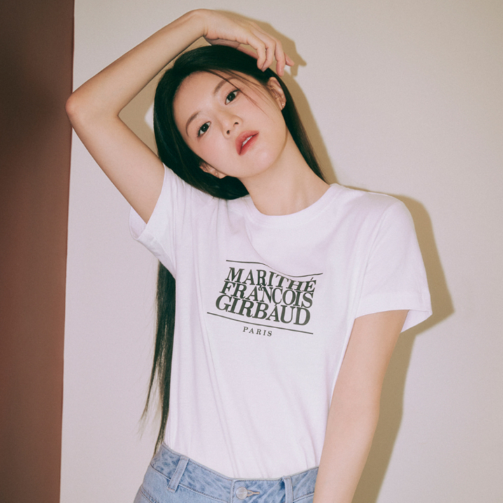 diarytools-พร้อมส่ง-marithe-w-classic-logo-tee-เสื้อยืดแบรนด์ดังนำเข้าจากเกาหลี