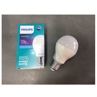 หลอด LED  Philips 9W แสงเดย์ไลท์ แสงขาว ขั้ว E27