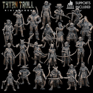 DnD Heroes Rangers miniatures โมเดลสำหรับ Dungeon and dragons