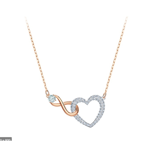 swarovskiสร้อยคอ-infinity-heart-necklaceกำไลข้อมือ-infinity-heart-bangle-ของแท้-100-สร้อยคอแฟชั่น-ของขวัญสำหรับคนพิเศษ