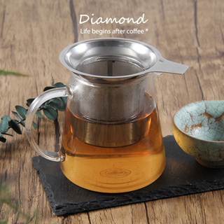 ❤ Diamond Coffee ที่กรองชาอันใหญ่ สแตนเลส304 อุปกรณ์ชงชา ใช้ซ้ําได้ ที่กรองใบชา ตาข่ายกรองชา Stainless Tea Infuser
