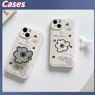 คูปองเคลม🎀เคสไอโ case for iphone 11 12 ดอกไม้เปื้อน วงเล็บ เคส 14 13 12 11 pro max เคสโทรศัพท์มือถือที่สร้างสรรค์