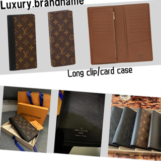 หลุยส์วิตตอง Louis Vuitton/กระเป๋าสตางค์ Brazza/คลิปยาว/ผู้ชาย/ที่ใส่บัตร/กระเป๋าสายโซ่