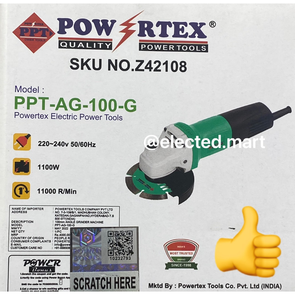 powertex-เครื่องเจียร์-4นิ้ว-ลูกหมู-กำลัง-1000วัตต์-รุ่น-ppt-ag-100-g-เครื่องแรง-เดินเงียบสบายมือ-ของแท้-100