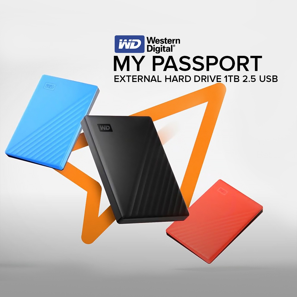 ส่งจากกรุงเทพ-รุ่นใหม่-western-digital-hdd-1tb-2tb-external-harddisk-รุ่น-my-passport-ฮาร์ดดิสก์ความเร็วสูง