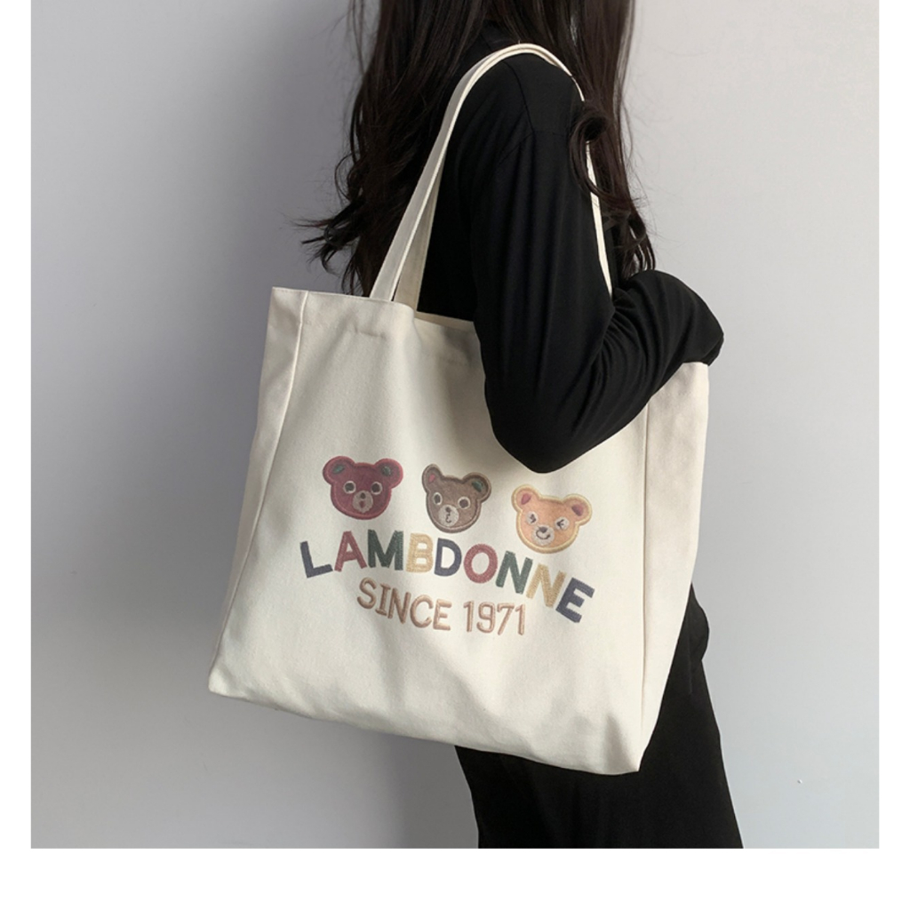 กระเป๋าผ้า-lambdonne-since-1971-ทรงเหลี่ยม