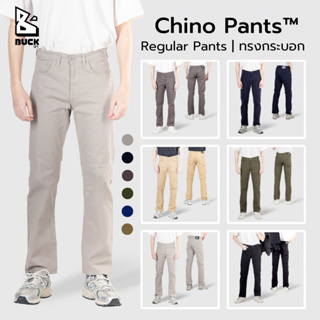 BUCKOFF ChinoPants : กางเกงชิโน่ กางเกงทรงกระบอก กางเกงขายาว ผ้ายืดสวมใส่สบาย รุ่น CLB | BUCKOFF Chino Regular Pants