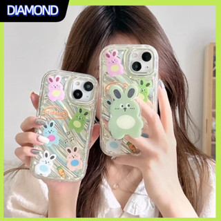 💲คูปองเคลม💲 case for iphone 11 12 กระต่ายสีเขียวน่ารัก เคส 14 13 12 11 pro max ซิลิโคนเหลวมีความทนทาน