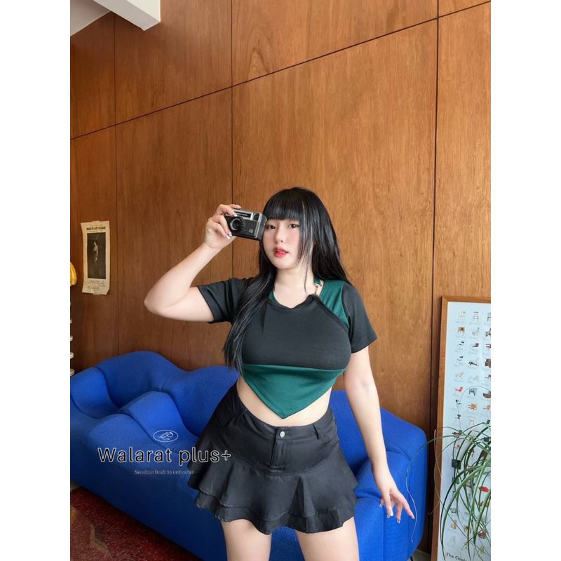 เสื้อy2kสาวอวบอ้วน-เสื้อครอปสาวอวบ
