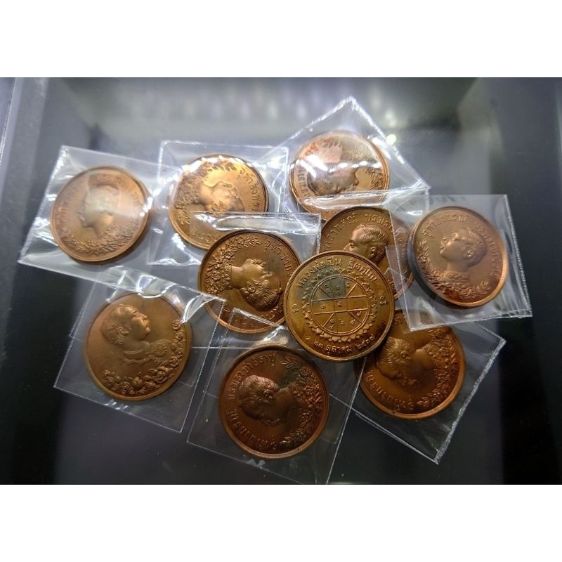 เหรียญจุฬาลงกรณ์-บรมราชาธิราช-ร5-รัชกาลที่5-เนื้อทองแดง-หลวงพ่อเปิ่น-วัดบางพระ-แท้ทันหลวงพ่อ-ขนาด3เซ็น-ปี2537-มีคราบเก่า