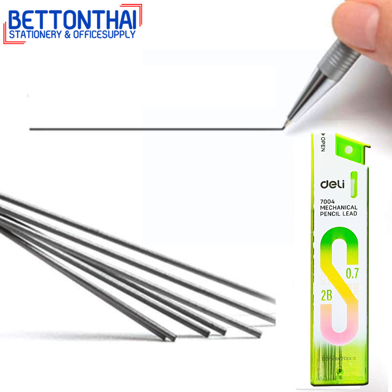 deli-7004-mechanical-pencil-lead-2b-0-7mm-ใส้ดินสอกด-2b-0-7mm-เปิดง่าย-แพ็คกล่อง-48-ชิ้น-ไส้ดินสอ-ดินสอกด-ดินสอ