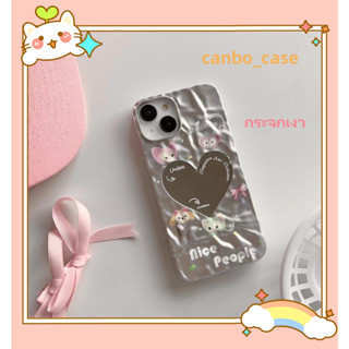 🎁ส่งของขวัญ🎁เคสไอโฟน สำหรับ 11 14 for iPhone Case 13 12 Pro Max แฟชั่น กระจกเงา รูปหัวใจ กันกระแทก เคสนิ่ม เคสโทรศัพท์