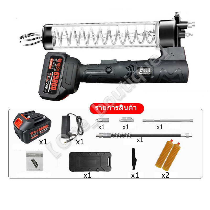 แบบชาร์จไฟได้-24v-แบตเตอรี่ลิเธียมไฟฟ้าแรงสูงอัตโนมัติแบบพกพาไร้สายปืนอัดจารบีรถขุด-ท่อต่อแรงดันไฟฟ้าสูงสุด